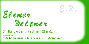 elemer weltner business card